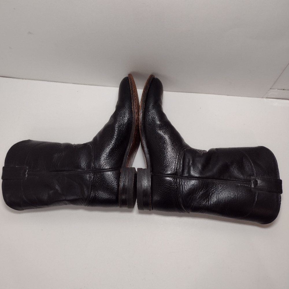 Justin Classic Black Leather Men's Boots Size (9)D Made In USA - Picture 8 of 12